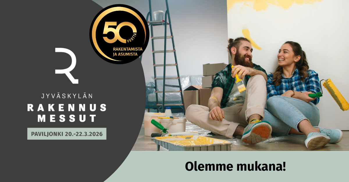 Olemme mukana Jyväskylän Rakennusmessuilla 20.-22.3.2026