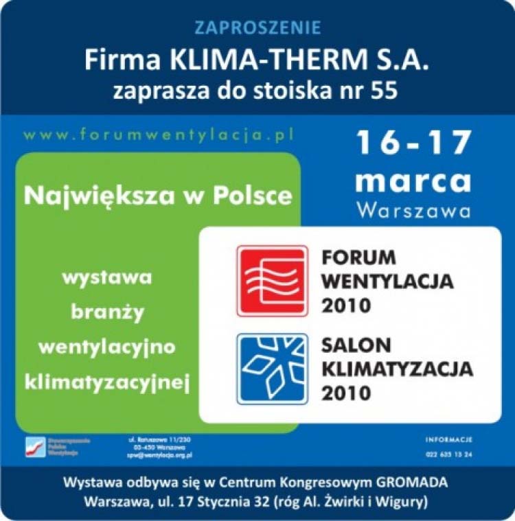 FORUM WENTYLACJA - SALON KLIMATYZACJA 2010